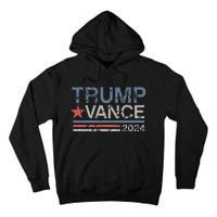 Trump Vance 2024 Retro Featuring Trump And Jd Vance Tall Hoodie