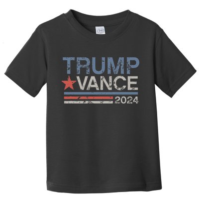 Trump Vance 2024 Retro Featuring Trump And Jd Vance Toddler T-Shirt