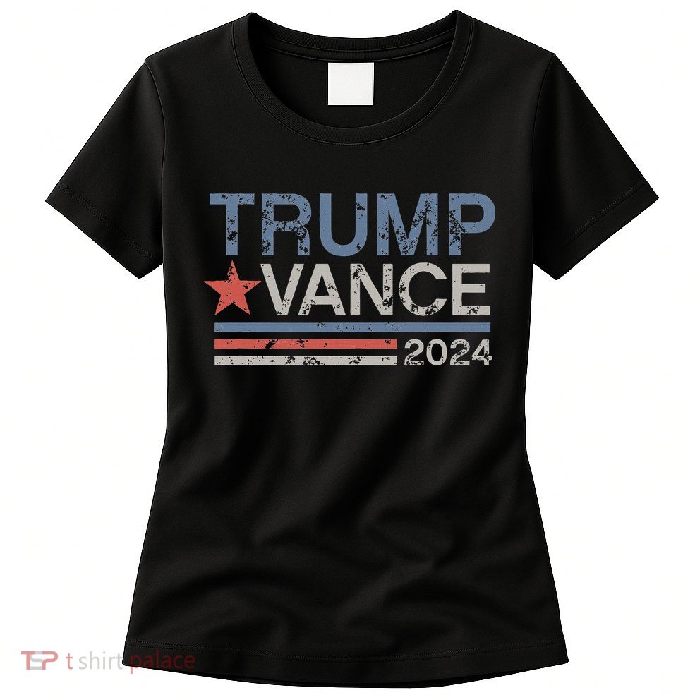 Trump Vance 2024 Retro Featuring Trump And Jd Vance Womens T-Shirt