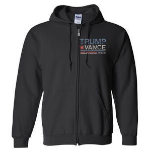 Trump Vance 2024 Retro Featuring Trump And Jd Vance Full Zip Hoodie