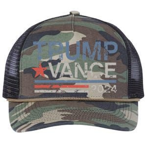 Trump Vance 2024 Retro Featuring Trump And Jd Vance Retro Rope Trucker Hat Cap