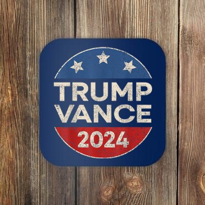 Trump Vance 2024 Retro Button Vice President Vp Election Coaster