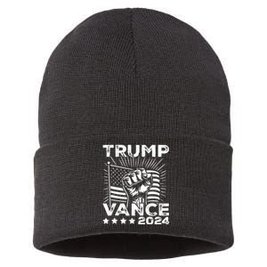 Trump Vance 2024 Donald Trump Jd Vance For President Sustainable Knit Beanie