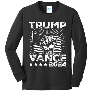 Trump Vance 2024 Donald Trump Jd Vance For President Kids Long Sleeve Shirt