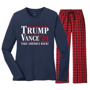 Trump Vance 2024 Vice President Vp Trump 2024 Election Women's Long Sleeve Flannel Pajama Set 