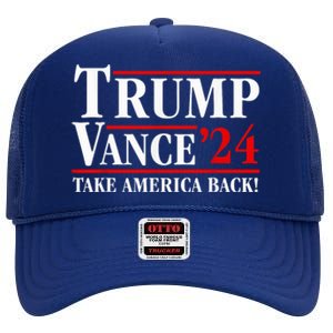 Trump Vance 2024 Vice President Vp Trump 2024 Election High Crown Mesh Back Trucker Hat