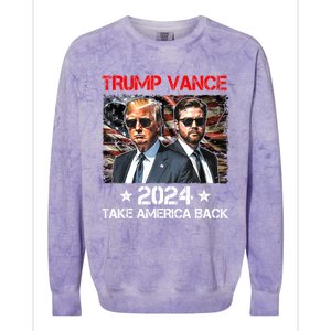 Trump Vance 2024 Donald Trump J.D. Vance Take America Back Colorblast Crewneck Sweatshirt