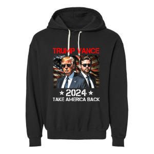 Trump Vance 2024 Donald Trump J.D. Vance Take America Back Garment-Dyed Fleece Hoodie