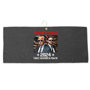 Trump Vance 2024 Donald Trump J.D. Vance Take America Back Large Microfiber Waffle Golf Towel