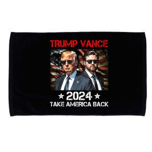 Trump Vance 2024 Donald Trump J.D. Vance Take America Back Microfiber Hand Towel