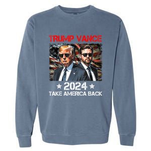 Trump Vance 2024 Donald Trump J.D. Vance Take America Back Garment-Dyed Sweatshirt