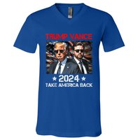 Trump Vance 2024 Donald Trump J.D. Vance Take America Back V-Neck T-Shirt