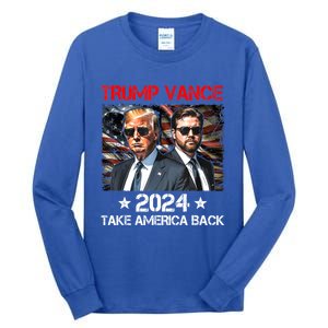 Trump Vance 2024 Donald Trump J.D. Vance Take America Back Tall Long Sleeve T-Shirt