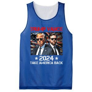 Trump Vance 2024 Donald Trump J.D. Vance Take America Back Mesh Reversible Basketball Jersey Tank