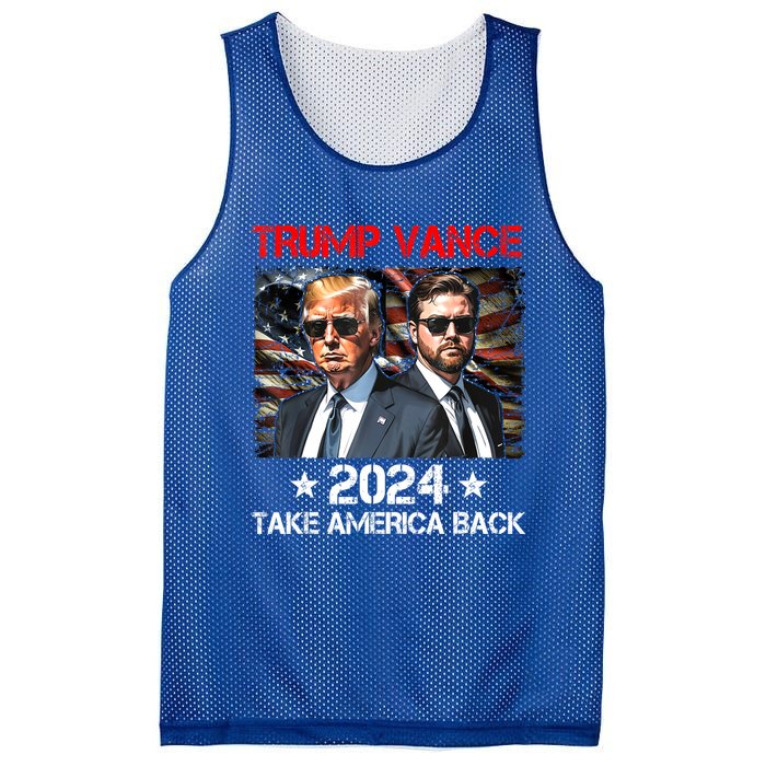 Trump Vance 2024 Donald Trump J.D. Vance Take America Back Mesh Reversible Basketball Jersey Tank