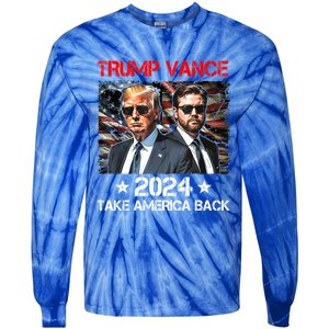 Trump Vance 2024 Donald Trump J.D. Vance Take America Back Tie-Dye Long Sleeve Shirt