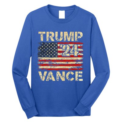 Trump Vance 24 American Flag Long Sleeve Shirt