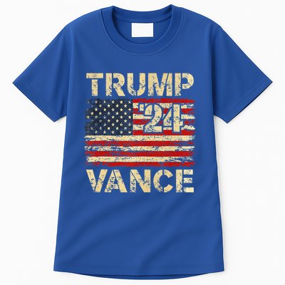 Trump Vance 24 American Flag Tall T-Shirt