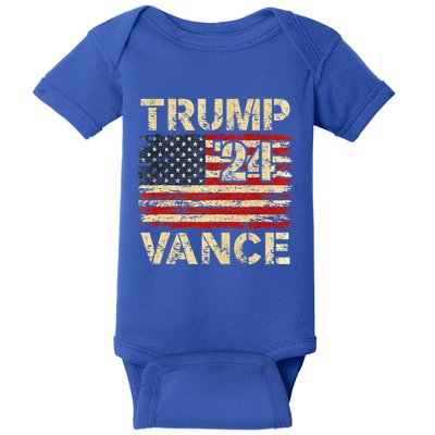 Trump Vance 24 American Flag Baby Bodysuit