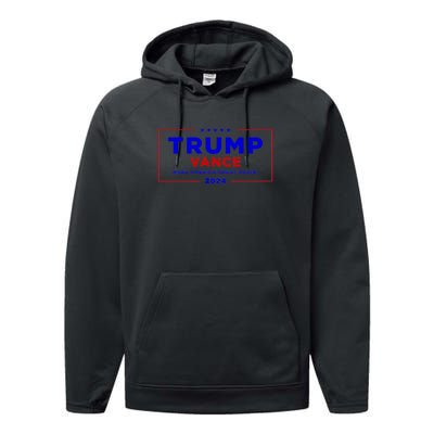 Trump Vance 2024 Brick Wall Texture Performance Fleece Hoodie