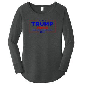 Trump Vance 2024 Brick Wall Texture Women's Perfect Tri Tunic Long Sleeve Shirt