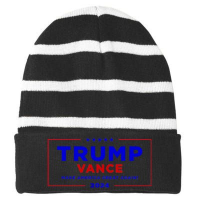 Trump Vance 2024 Brick Wall Texture Striped Beanie with Solid Band