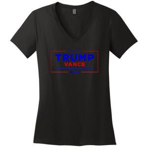 Trump Vance 2024 Brick Wall Texture Women's V-Neck T-Shirt