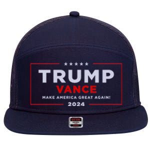 Trump Vance 2024 Brick Texture 7 Panel Mesh Trucker Snapback Hat