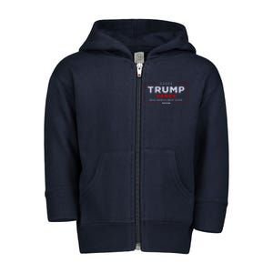 Trump Vance 2024 Brick Texture Toddler Zip Fleece Hoodie