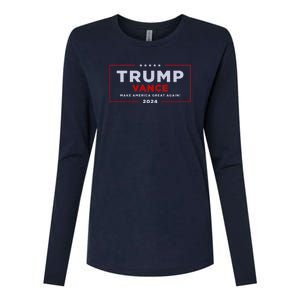 Trump Vance 2024 Brick Texture Womens Cotton Relaxed Long Sleeve T-Shirt