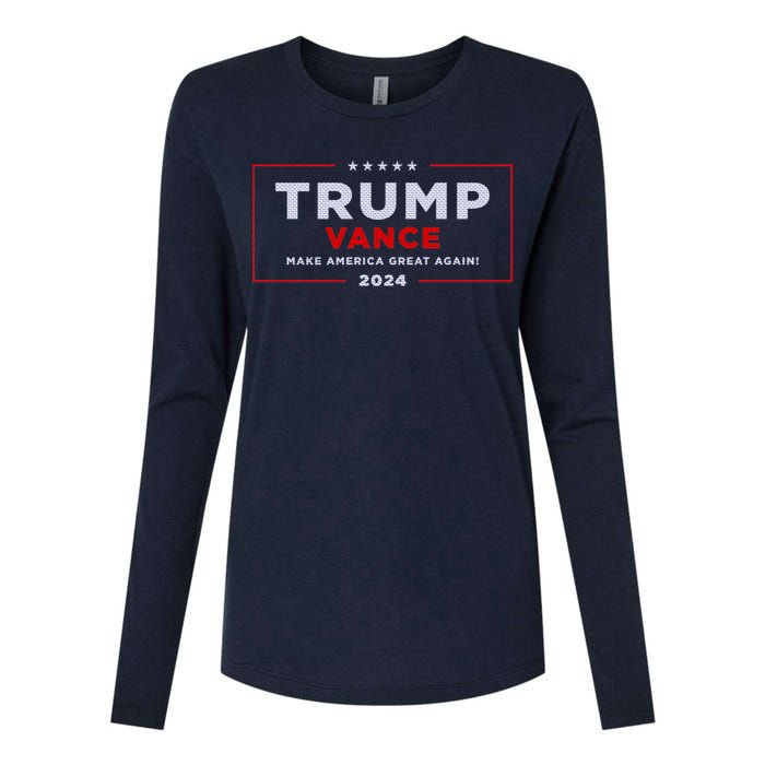 Trump Vance 2024 Brick Texture Womens Cotton Relaxed Long Sleeve T-Shirt