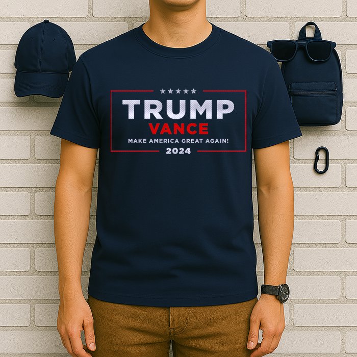 Trump Vance 2024 Brick Texture T-Shirt
