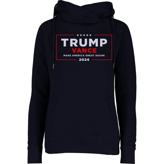 Trump Vance 2024 Brick Texture Womens Funnel Neck Pullover Hood