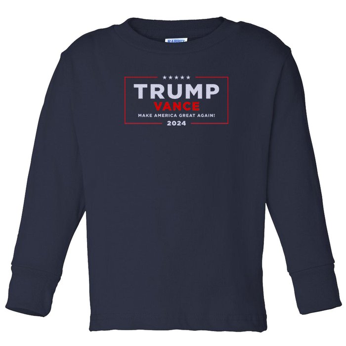 Trump Vance 2024 Brick Texture Toddler Long Sleeve Shirt