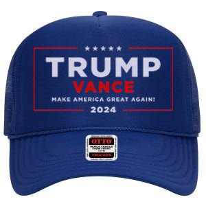 Trump Vance 2024 Brick Texture High Crown Mesh Back Trucker Hat