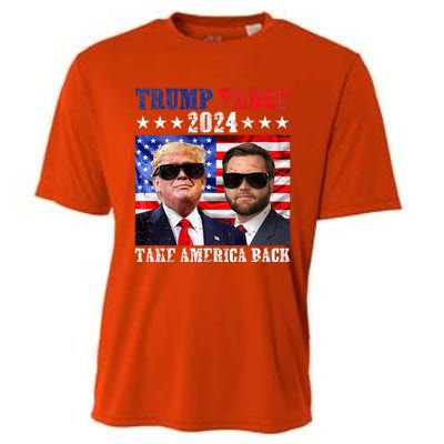 Trump Vance 2024 Take America Back American Flag Cooling Performance Crew T-Shirt