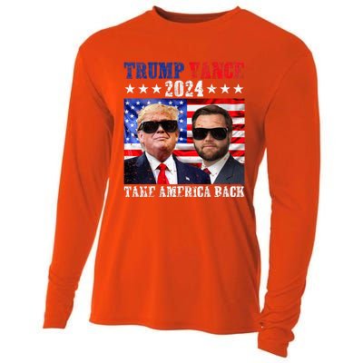 Trump Vance 2024 Take America Back American Flag Cooling Performance Long Sleeve Crew