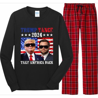 Trump Vance 2024 Take America Back American Flag Long Sleeve Pajama Set