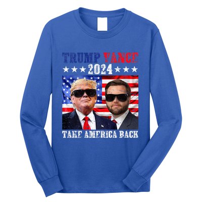 Trump Vance 2024 Take America Back American Flag Long Sleeve Shirt