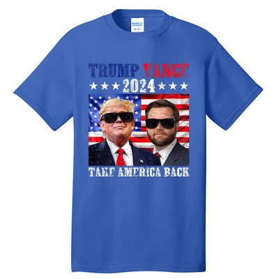 Trump Vance 2024 Take America Back American Flag Tall T-Shirt