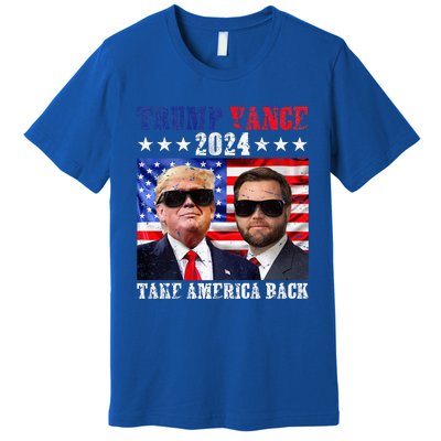 Trump Vance 2024 Take America Back American Flag Premium T-Shirt