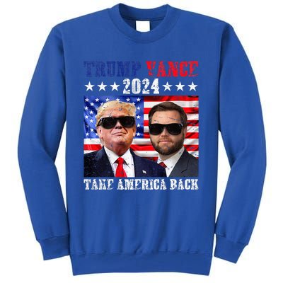 Trump Vance 2024 Take America Back American Flag Tall Sweatshirt