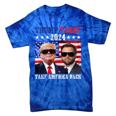 Trump Vance 2024 Take America Back American Flag Tie-Dye T-Shirt