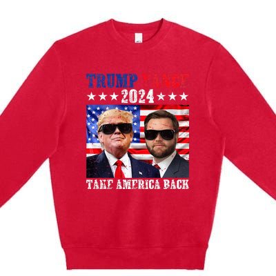 Trump Vance 2024 Take America Back American Flag Premium Crewneck Sweatshirt