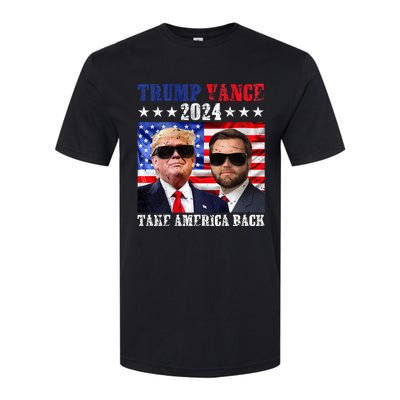 Trump Vance 2024 Take America Back American Flag Softstyle CVC T-Shirt