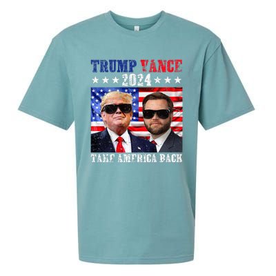 Trump Vance 2024 Take America Back American Flag Sueded Cloud Jersey T-Shirt