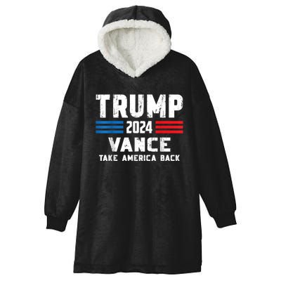 Trump Vance 2024 Vp Eagle America Election Take America Back Hooded Wearable Blanket