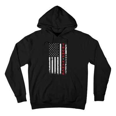 Trump Vance 2024 Vintage Subdued Vertical Flag Hoodie