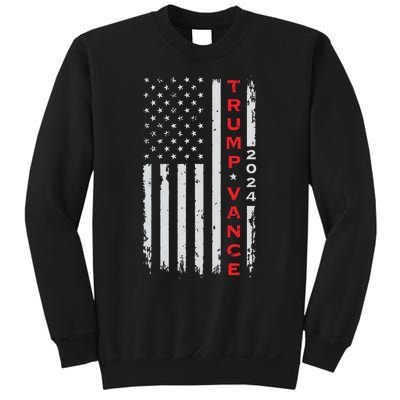 Trump Vance 2024 Vintage Subdued Vertical Flag Sweatshirt