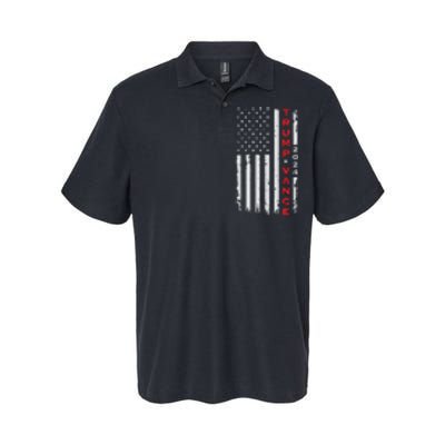 Trump Vance 2024 Vintage Subdued Vertical Flag Softstyle Adult Sport Polo